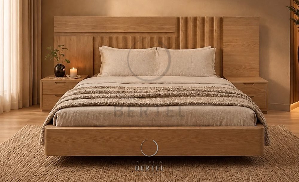 Cama Bali con cabecero de listones